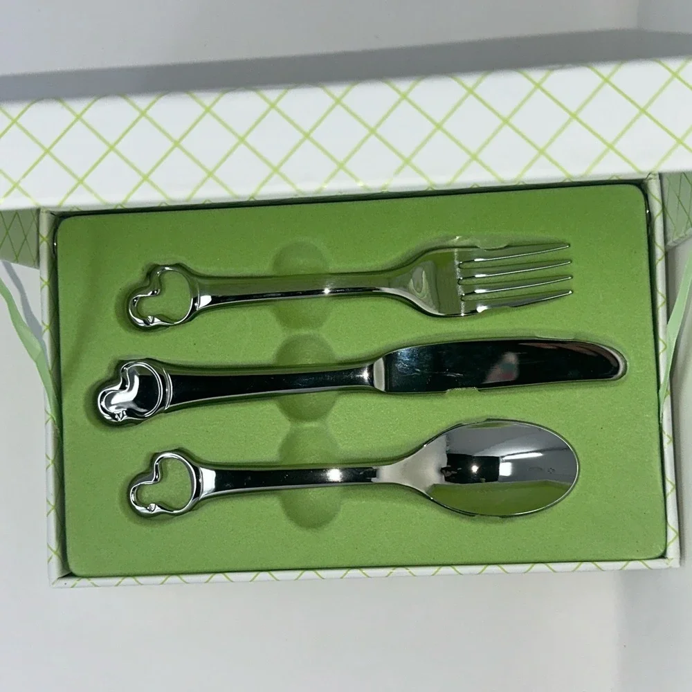 Oneida Set 3 Child 18/10 Stainless Steel Duckling Spoon‎ Knife Fork New